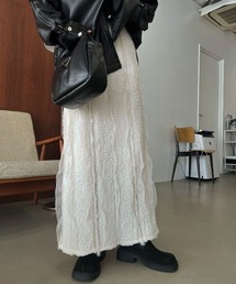 WILLFULLY | boa tulle stripe pencil SK(スカート)
