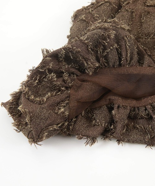 titivate（ティティベイト）の「フリンジチェックバルーンキャミソール（キャミソール・レディース・ブラウン/ベージュ/ブラック・M）」の9枚目の写真