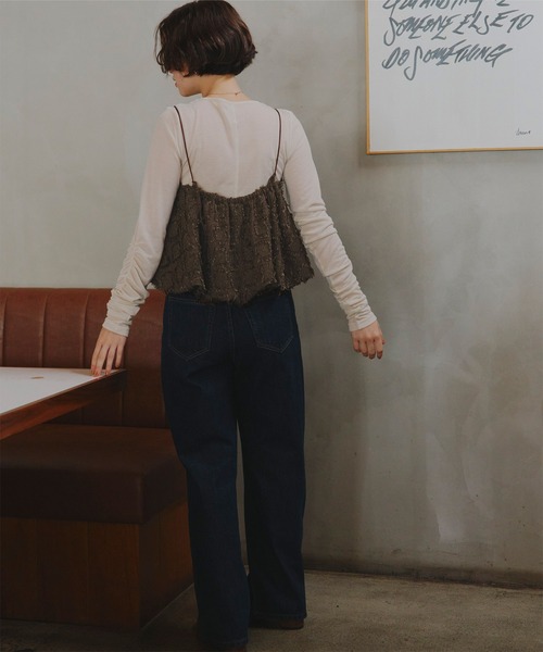 titivate（ティティベイト）の「フリンジチェックバルーンキャミソール（キャミソール・レディース・ブラウン/ベージュ/ブラック・M）」の20枚目の写真