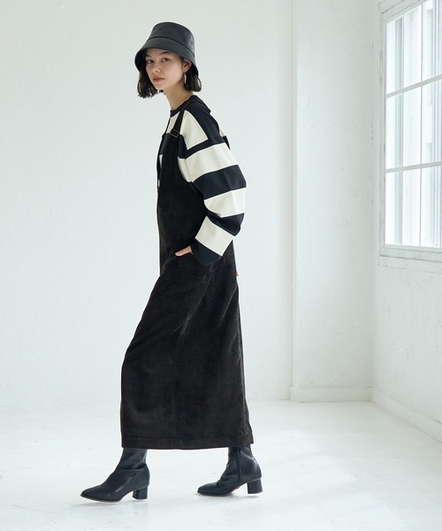 ROPE' PICNIC(ロペピクニック)の「前後2WAY/コーデュロイ深Vネックジャンパースカート(ジャンパースカート・レディース・ブラック/チャコールグレー・38)」の19枚目の写真