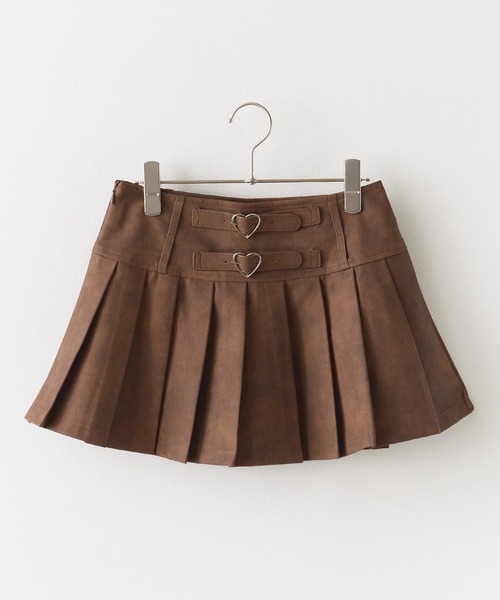 Chick(チック)の「Fake Leather Pleats Mini Skirt / フェイクレザープリーツミニスカート(スカート・レディース・グレー/ブラウン・L/M)」の7枚目の写真