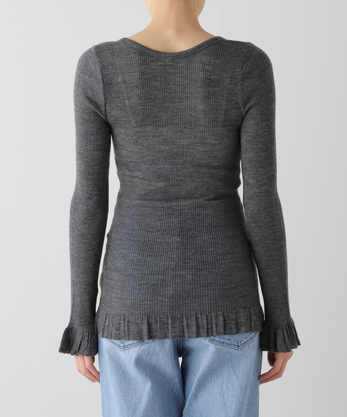 【新品未使用】babaco ババコ ロングスリーブプルオーバー IENA セール】babaco/ババコ Fine Wool Ribbed Long Sleeve プル