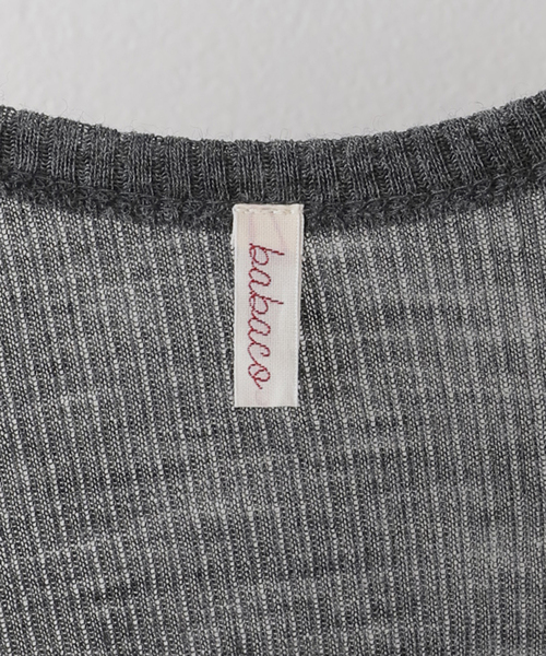 IENA LA BOUCLE(イエナラブークル)の「babaco/ババコ Fine Wool Ribbed Long Sleeve プルオーバー BA01-LI25(Tシャツ/カットソー・レディース・チャコールグレー・FREE)」の6枚目の写真