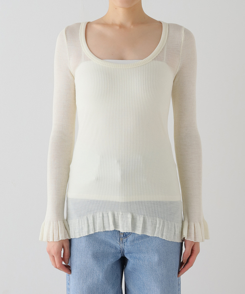 セール】babaco/ババコ Fine Wool Ribbed Long Sleeve プル