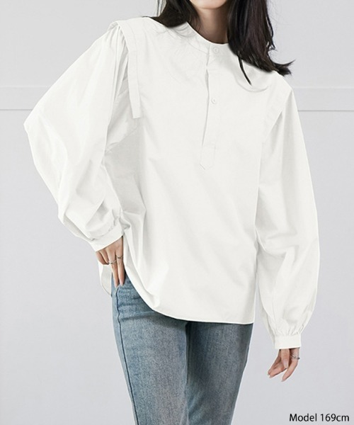オフィスデイリーの大人ブラウス バルーンスリーブブラウス 長袖