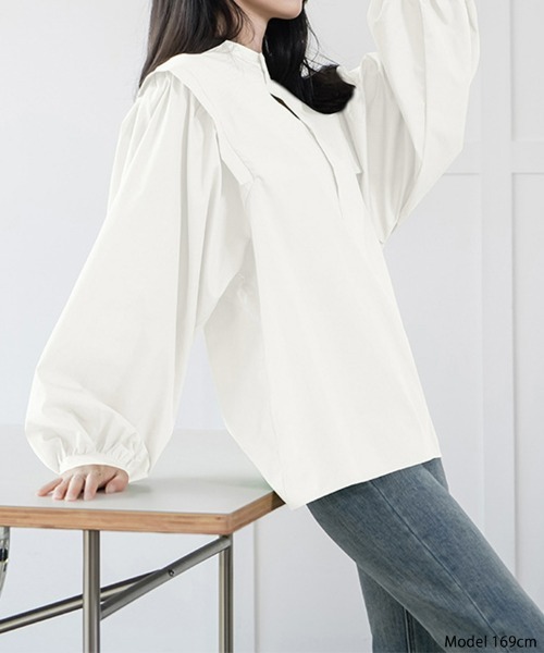 オフィスデイリーの大人ブラウス バルーンスリーブブラウス 長袖