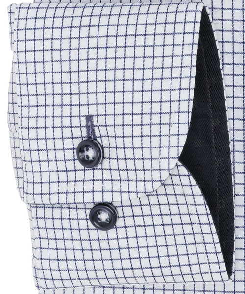 TOKYO SHIRTS(トウキョウシャツ)の「超形態安定ノーアイロン ボタンダウン 長袖ビジネスワイシャツ(ビジネスシャツ・メンズ・ネイビー・首回り37cm-裄丈80cm/首回り39cm-裄丈80cm/首回り39cm-裄丈84cm/首回り41cm-裄丈82cm/首回り41cm-裄丈86cm/首回り42cm-裄丈82cm/首回り42cm-裄丈86cm/首回り43cm-裄丈86cm/首回り43cm-裄丈82cm/首回り37cm-裄丈84cm)」の4枚目の写真