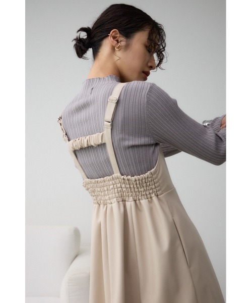 AZUL by moussy（アズールバイマウジー）の「フェイクレザーZIPジャンパースカート（ジャンパースカート・レディース・ブラック/ライトベージュ・SMALL/MEDIUM）」の14枚目の写真