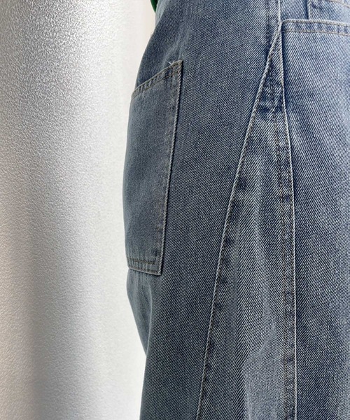 セミワイド切り替えコクーンデニムパンツ（デニムパンツ）｜Calm Maison（カルムメゾン）