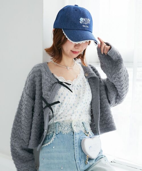 MAJESTIC LEGON（マジェスティックレゴン）の「SZKコラボ チャーミングCAP（キャップ・レディース・サックスブルー/ベージュ/ネイビー・FREE）」の7枚目の写真