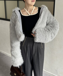 Thevon | スタンドネックショートファーブルゾン(ブルゾン)