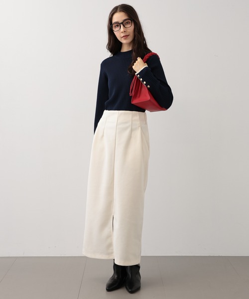 saloon（サルーン）の「SALOON(サルーン)/メルトンジャージタイトスカート　ロング丈（スカート・レディース・オフホワイト/ブラック/グリーン・SMALL/MEDIUM）」の16枚目の写真