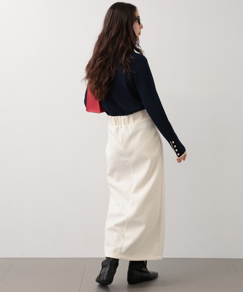 saloon（サルーン）の「SALOON(サルーン)/メルトンジャージタイトスカート　ロング丈（スカート・レディース・オフホワイト/ブラック/グリーン・SMALL/MEDIUM）」の18枚目の写真