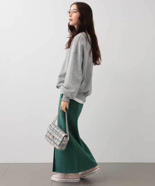 saloon（サルーン）の「SALOON(サルーン)/メルトンジャージタイトスカート　ロング丈（スカート・レディース・オフホワイト/ブラック/グリーン・SMALL/MEDIUM）」の6枚目の写真