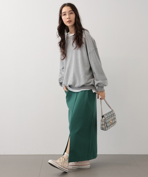 saloon（サルーン）の「SALOON(サルーン)/メルトンジャージタイトスカート　ロング丈（スカート・レディース・オフホワイト/ブラック/グリーン・SMALL/MEDIUM）」の7枚目の写真