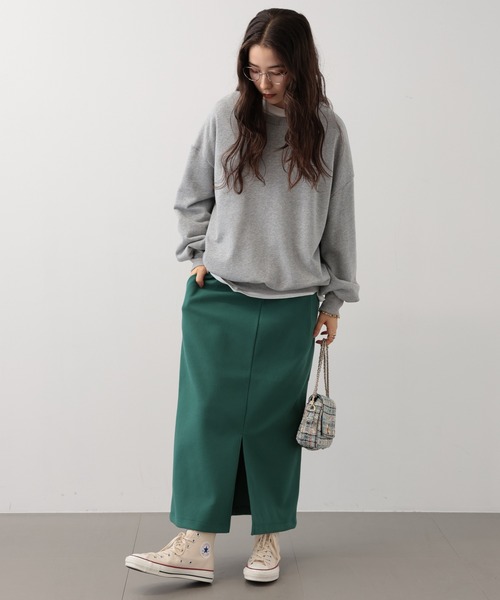 saloon（サルーン）の「SALOON(サルーン)/メルトンジャージタイトスカート　ロング丈（スカート・レディース・オフホワイト/ブラック/グリーン・SMALL/MEDIUM）」の8枚目の写真