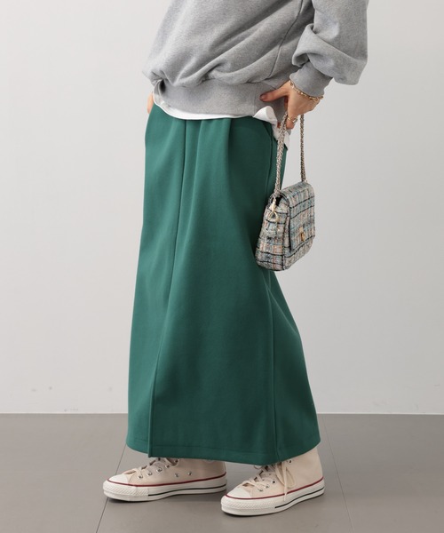 saloon（サルーン）の「SALOON(サルーン)/メルトンジャージタイトスカート　ロング丈（スカート・レディース・オフホワイト/ブラック/グリーン・SMALL/MEDIUM）」の10枚目の写真