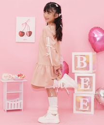 Bee des Bee（ビーデスビー）の「ラインリボン長袖ワンピース（ワンピース）」