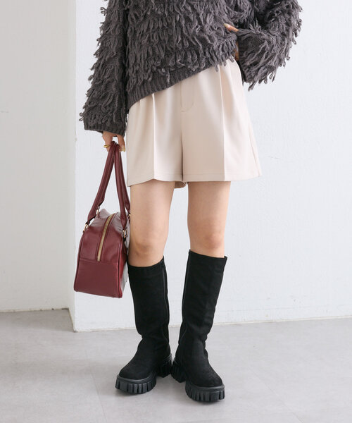 w closet（ダブルクローゼット）の「ダブルベルトショートパンツ（その他パンツ・レディース・ベージュ/ブラウン/ブラック・FREE）」の3枚目の写真