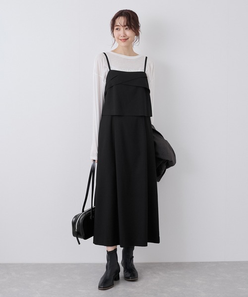 ROPE' PICNIC(ロペピクニック)の「セットアップ風キャミワンピース(ワンピース・レディース・グレー/ブラック・38/36)」の5枚目の写真