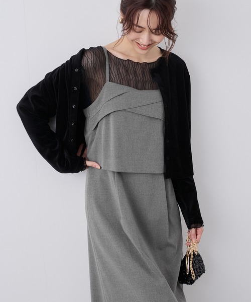 ROPE' PICNIC(ロペピクニック)の「セットアップ風キャミワンピース(ワンピース・レディース・グレー/ブラック・38/36)」の18枚目の写真