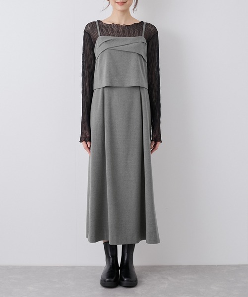 ROPE' PICNIC(ロペピクニック)の「セットアップ風キャミワンピース(ワンピース・レディース・グレー/ブラック・38/36)」の21枚目の写真