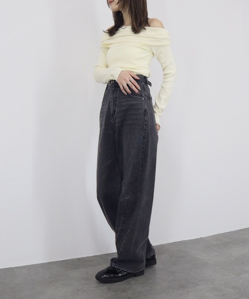 セール】【ZOZO限定】オフショルダーニットトップス／offshoulder knit