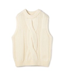 【新品】GALERIE VIE ウールカシミヤニットベスト グリーン¥55000 ガンジーニット ベスト｜トゥモローランド 公式通販