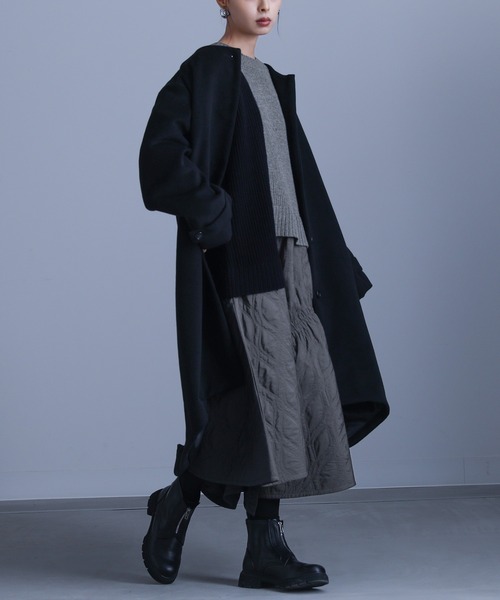 kOhAKU（コハク）の「『キルティング切替ワンピース』（ワンピース・レディース・グレー/ブラック・2/1）」の12枚目の写真