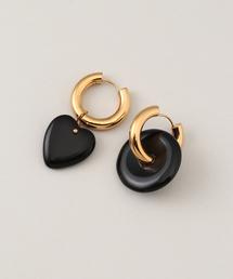 【TIMELESS PEARLY/タイムレスパーリー】Black earrings：ピアス（両耳用）