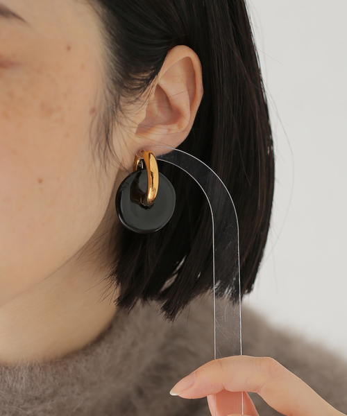 TIMELESS PEARLY/タイムレスパーリー】Black earrings：ピアス（両耳用