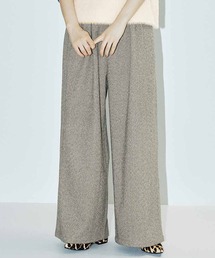 MEDE19F タック遣いのへリンボン柄ワイドパンツ〈ニュアンスブラウン〉