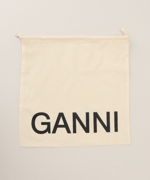 【セール】【GANNI / ガニー】 Eyelets Bow Ballerina Naplack S2755（バレエシューズ）｜GANNI（ガニー）