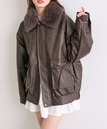 OLIVE des OLIVE | ファーティペットエコレザーブルゾン(ブルゾン)