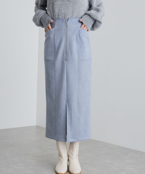 VIS（ビス）の「スエードポンチアイラインスカート（スカート・レディース・ベージュ/チャコールグレー/ブルー系その他4・S/M）」の3枚目の写真