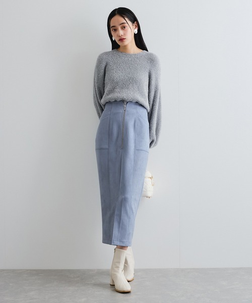 VIS（ビス）の「スエードポンチアイラインスカート（スカート・レディース・ベージュ/チャコールグレー/ブルー系その他4・S/M）」の4枚目の写真