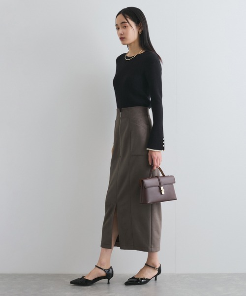 VIS（ビス）の「スエードポンチアイラインスカート（スカート・レディース・ベージュ/チャコールグレー/ブルー系その他4・S/M）」の8枚目の写真