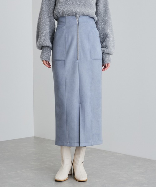 VIS（ビス）の「スエードポンチアイラインスカート（スカート・レディース・ベージュ/チャコールグレー/ブルー系その他4・S/M）」の10枚目の写真