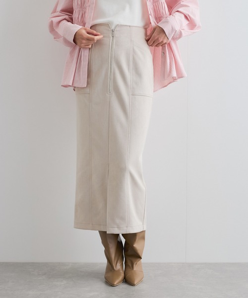 VIS（ビス）の「スエードポンチアイラインスカート（スカート・レディース・ベージュ/チャコールグレー/ブルー系その他4・S/M）」の12枚目の写真