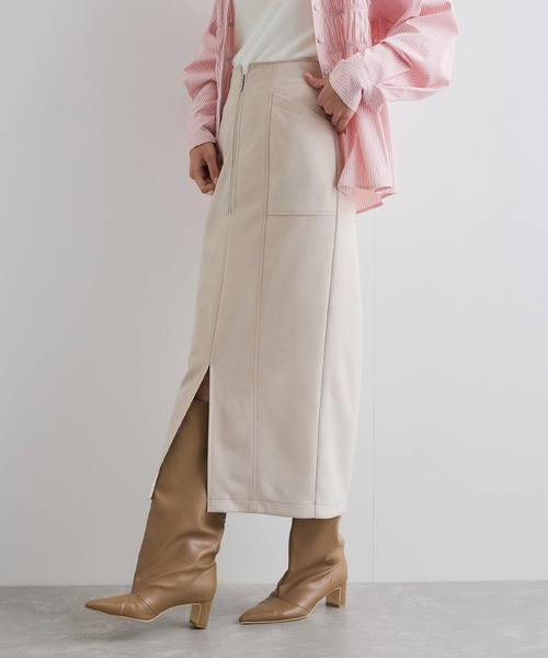 VIS（ビス）の「スエードポンチアイラインスカート（スカート・レディース・ベージュ/チャコールグレー/ブルー系その他4・S/M）」の13枚目の写真