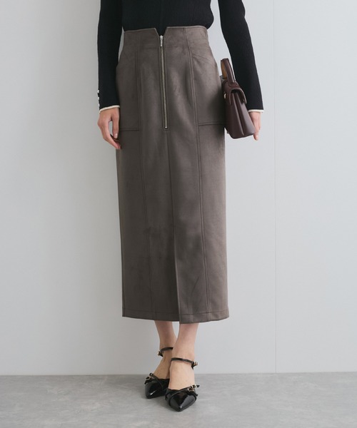 VIS（ビス）の「スエードポンチアイラインスカート（スカート・レディース・ベージュ/チャコールグレー/ブルー系その他4・S/M）」の14枚目の写真