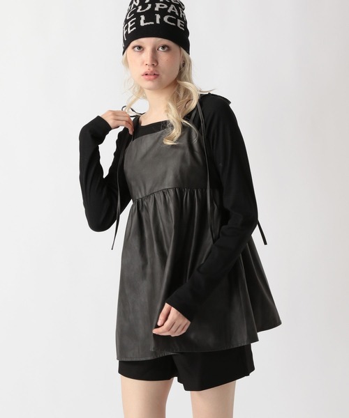 FOREVER 21（フォーエバー トゥエンティーワン）の「【2025SS】フェイクレザー2WAYチュニックワンピース（ワンピース・レディース・ブラウン/ブラック・MEDIUM/SMALL）」の15枚目の写真