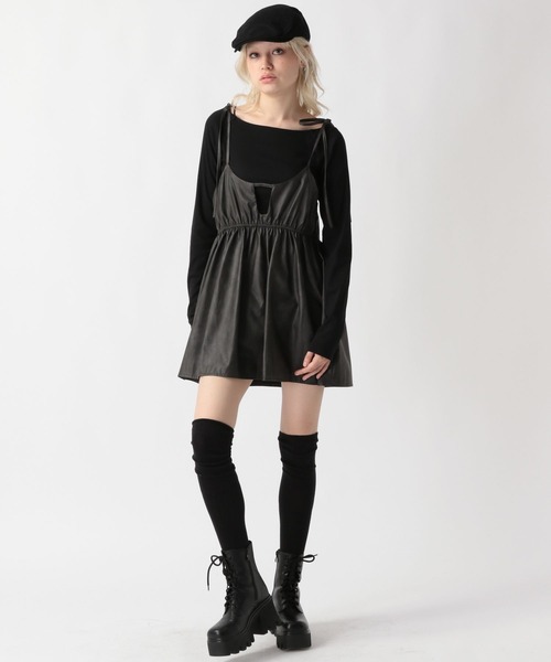 FOREVER 21（フォーエバー トゥエンティーワン）の「【2025SS】フェイクレザー2WAYチュニックワンピース（ワンピース・レディース・ブラウン/ブラック・MEDIUM/SMALL）」の16枚目の写真