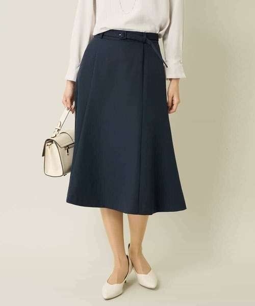 a.v.v（アーヴェヴェ）の「【洗える/イージーケア】ダブルクロスフレアスカート（スーツスカート・レディース・ネイビー/グレー系その他/ブラック・36/38/42/40/34）」の3枚目の写真