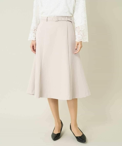 a.v.v（アーヴェヴェ）の「【洗える/イージーケア】ダブルクロスフレアスカート（スーツスカート・レディース・ネイビー/グレー系その他/ブラック・36/38/42/40/34）」の5枚目の写真