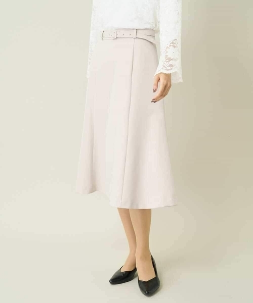 a.v.v（アーヴェヴェ）の「【洗える/イージーケア】ダブルクロスフレアスカート（スーツスカート・レディース・ネイビー/グレー系その他/ブラック・36/38/42/40/34）」の6枚目の写真