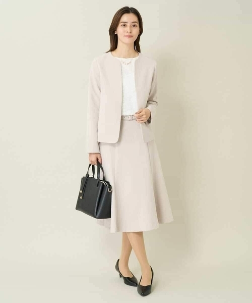 a.v.v（アーヴェヴェ）の「【洗える/イージーケア】ダブルクロスフレアスカート（スーツスカート・レディース・ネイビー/グレー系その他/ブラック・36/38/42/40/34）」の8枚目の写真