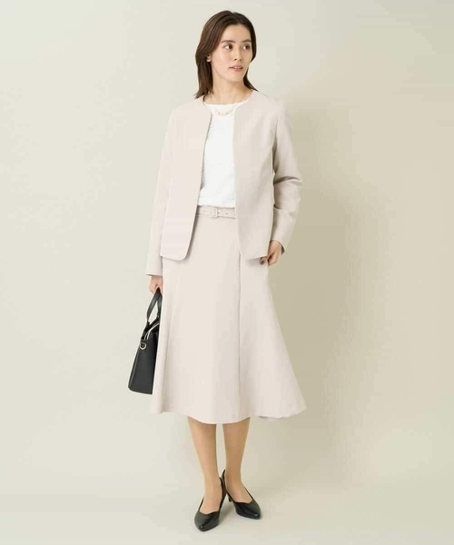 a.v.v（アーヴェヴェ）の「【洗える/イージーケア】ダブルクロスフレアスカート（スーツスカート・レディース・ネイビー/グレー系その他/ブラック・36/38/42/40/34）」の9枚目の写真