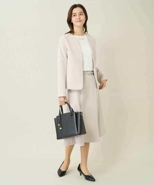 a.v.v（アーヴェヴェ）の「【洗える/イージーケア】ダブルクロスフレアスカート（スーツスカート・レディース・ネイビー/グレー系その他/ブラック・36/38/42/40/34）」の10枚目の写真