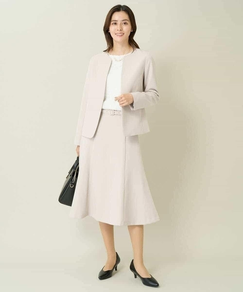 a.v.v（アーヴェヴェ）の「【洗える/イージーケア】ダブルクロスフレアスカート（スーツスカート・レディース・ネイビー/グレー系その他/ブラック・36/38/42/40/34）」の11枚目の写真